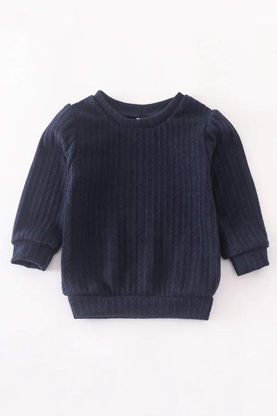 Lightweight Long Sleeve Sweaters - Navy Blue or Gray