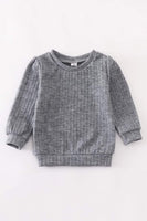 Lightweight Long Sleeve Sweaters - Navy Blue or Gray