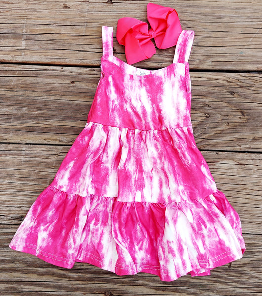 Bright Pink Tie Dye Sundress