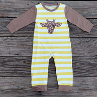 Yellow Stripe Giraffe Romper