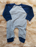 Gray and Navy Fire Engine Romper