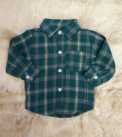 Hunter Green Plaid Button Down Shirt