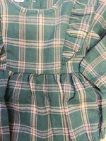 Hunter Green Plaid Ruffle Infant Romper