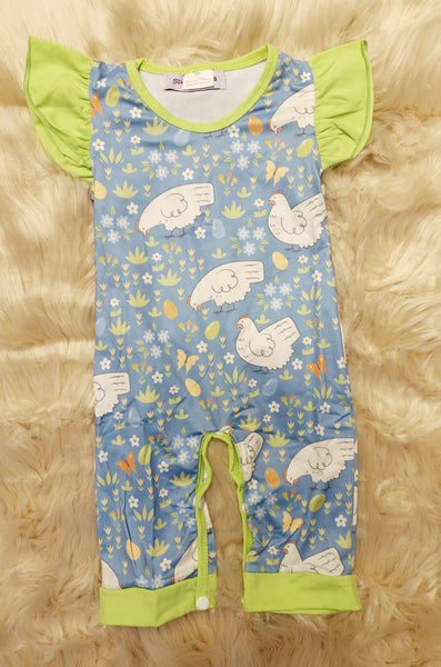 Baby Blue Hen Romper