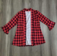 Red & Black Buffalo Plaid Cardigan