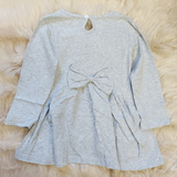 Gray High Low Bow Back Tunic Tee