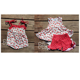 Cherries Knit Bubble Romper & Short Set