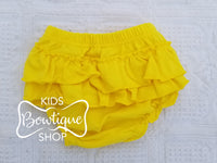 Cotton Ruffle Butt Bloomer - Yellow