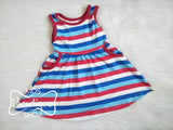 Patriotic Stripe Dress with Pockets