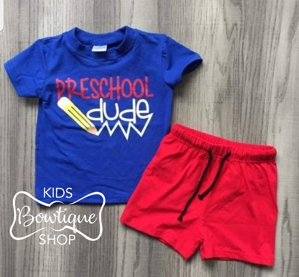 Pre-K Dude Short Set