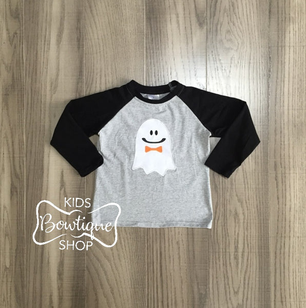 Heathered Gray Ghost Tee with Bow Tie