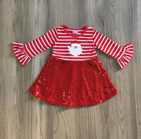 Red Sequin Santa Dress