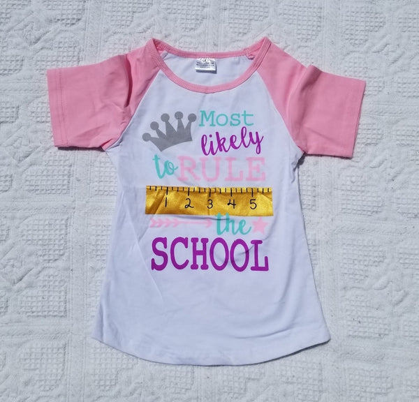 Pink PreK Rule the School Tee