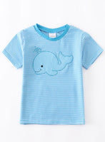 Blue Striped Whale Tee