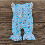 Blue Bunny Lace Romper