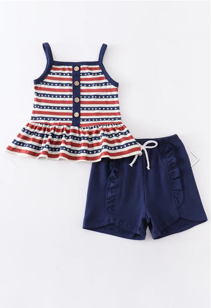 Vintage Look Patriotic Tank & Short Set