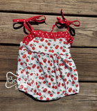 Cherries Knit Bubble Romper & Short Set