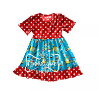 Back to School Polka Dot Ruffle Dress