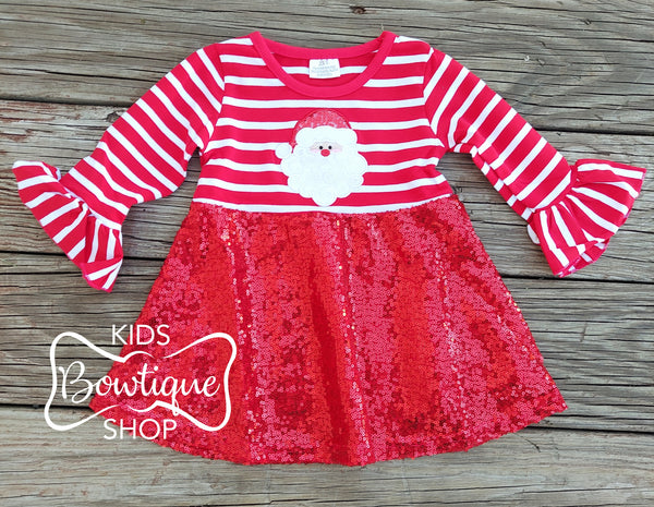 Red Sequin Santa Dress