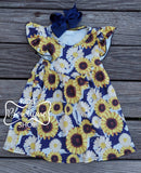 Sunflower Flutter Sleeve Pearl Dress