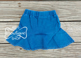 Denim Stretch Ruffle Skirt