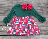 Hunter Green & Red Nutcracker Dress