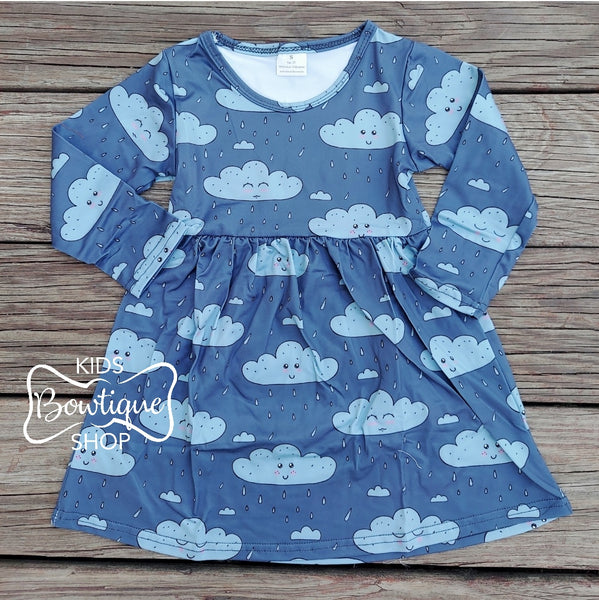 Silly Clouds Long Sleeve Pearl Dress