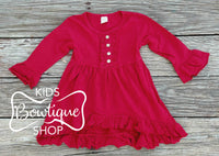 Burgundy Red High Low Tunic Style Dress