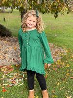 Green High Low Tunic Style Dress