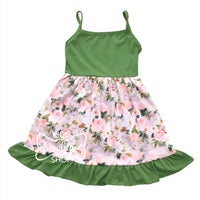 Sweet Olive Floral Strap Dress