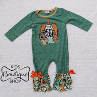 Be Thankful Aqua Romper