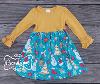 Yellow & Teal Holiday Dress