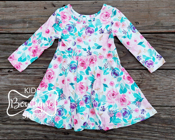 Kennedy Pastel Floral LS Dress