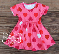 Hearts a Flutter Short Sleeve Twirl Dress