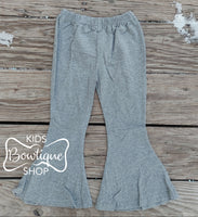 Heathered Gray Cotton Bell Leggings