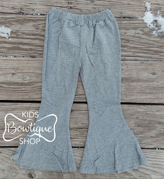 Heathered Gray Cotton Bell Leggings