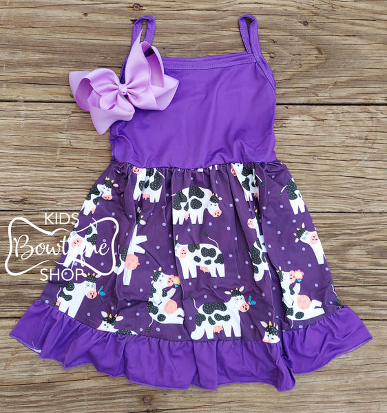 purple cow dresses Cow Print Dress