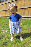 Sharks & Fishes Blue Twirly Dress