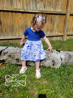 Sharks & Fishes Blue Twirly Dress