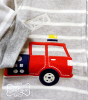 Fleece Fire Truck Zip Romper