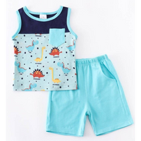 Teal Dino Tank & Short Set