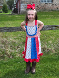 Patriotic Stars and Stripes Panel Dress