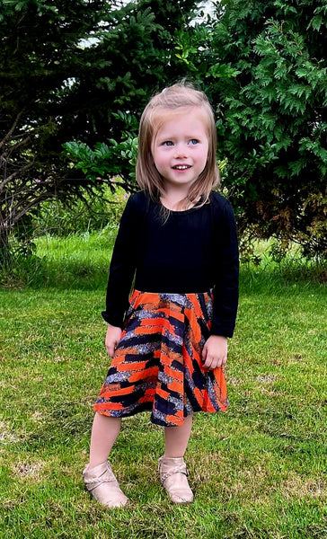 Orange Brush Stroke Twirl Dress - Sizes 12M, 18M left